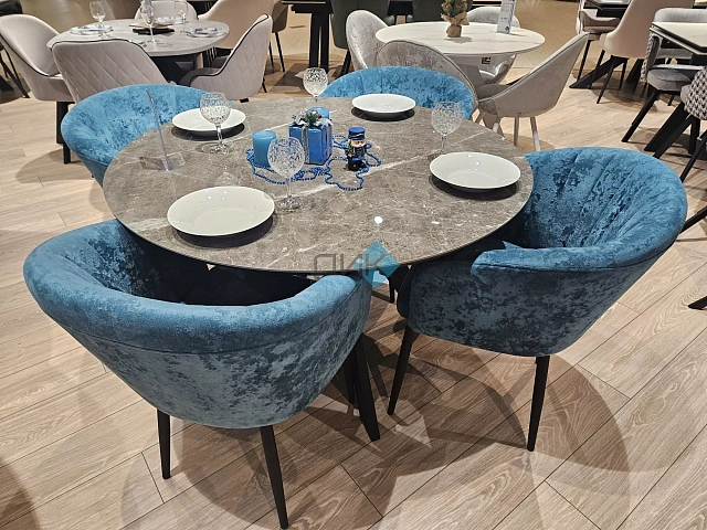 Стул DikLine 441М M19 бирюза, ножки черные