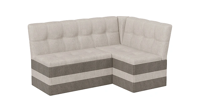 Скамья угловая «Оскар» исп. 2 Микровелюр Wellmart Dark Beige, Latte