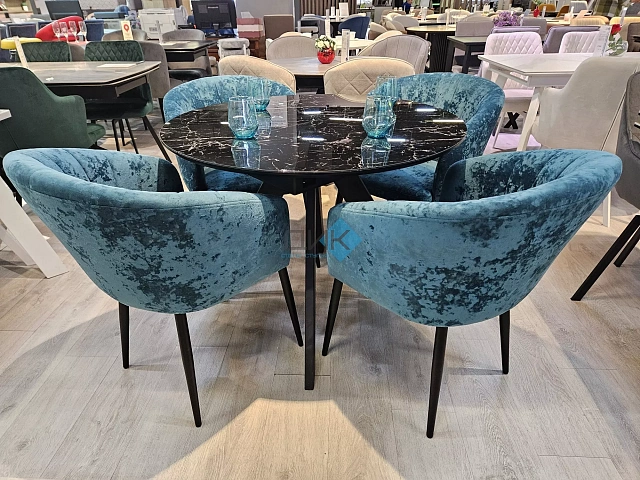 Стул DikLine 441М M19 бирюза, ножки черные